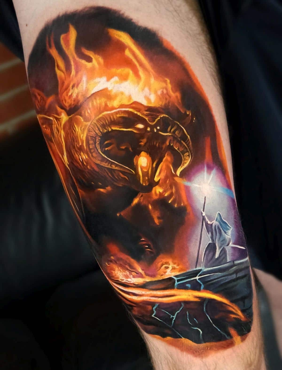 Good & Evil Energy Fire Tattoo