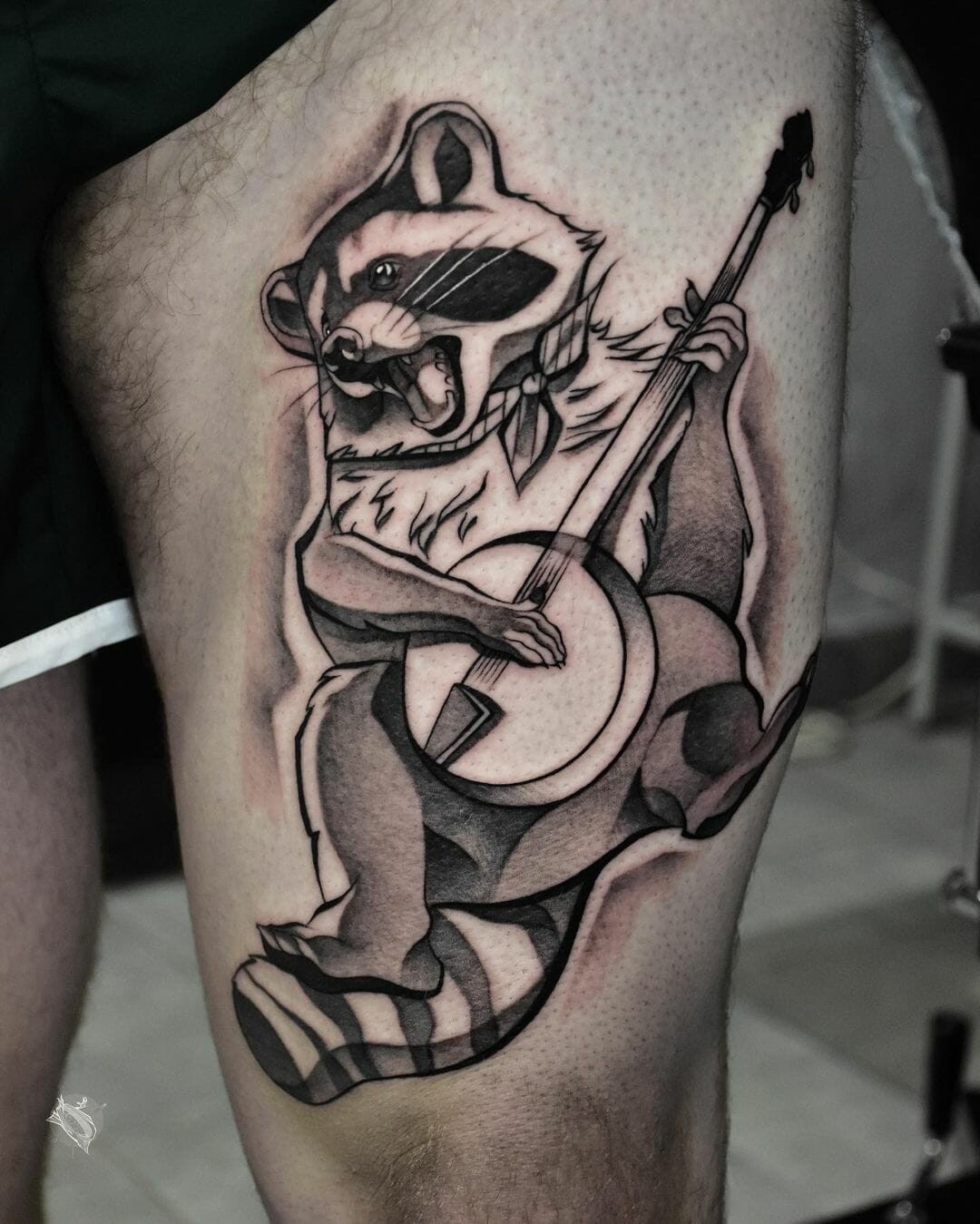 Awesome Raccoon Tattoo Designs For Music Lovers