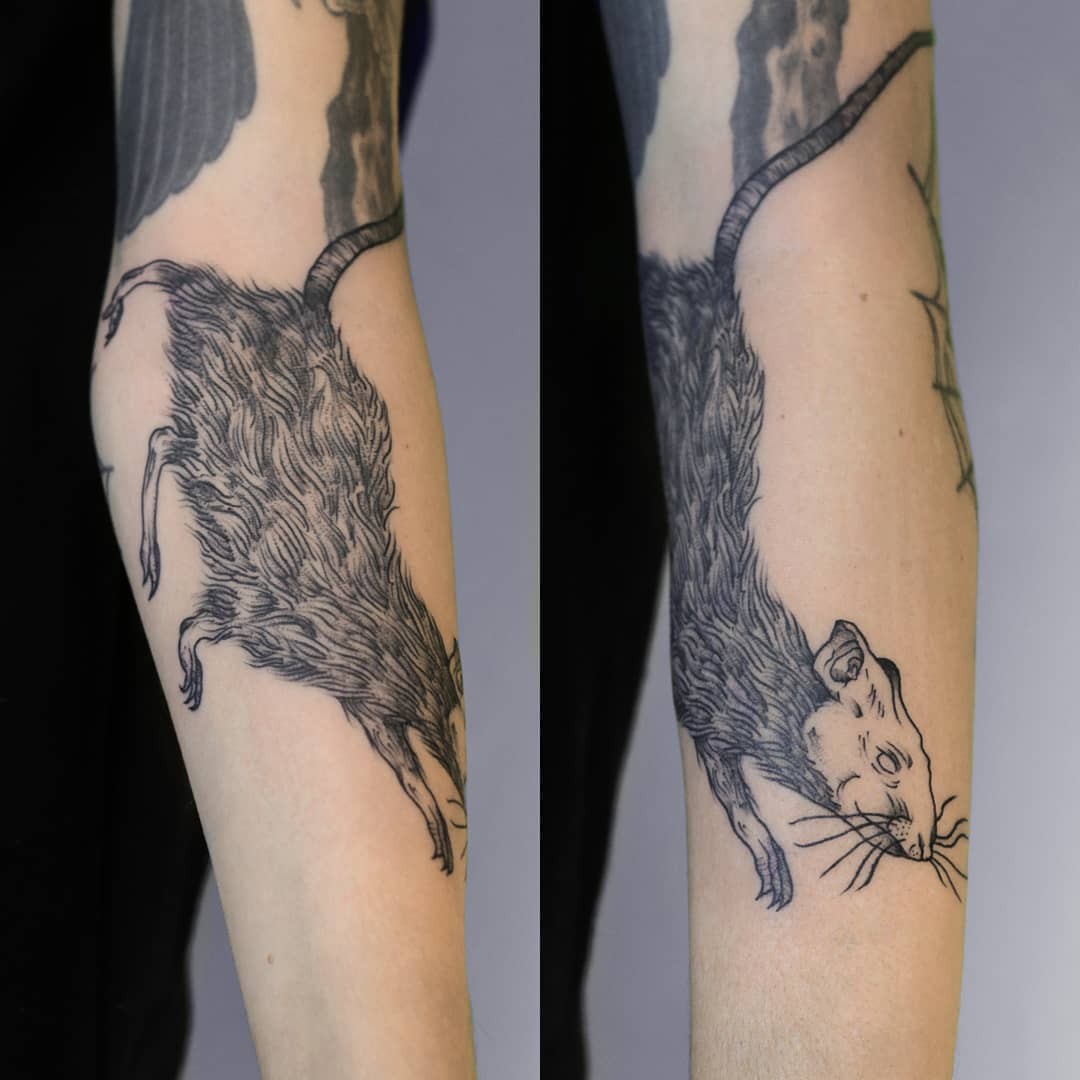 Beautiful Rat Year Tattoo