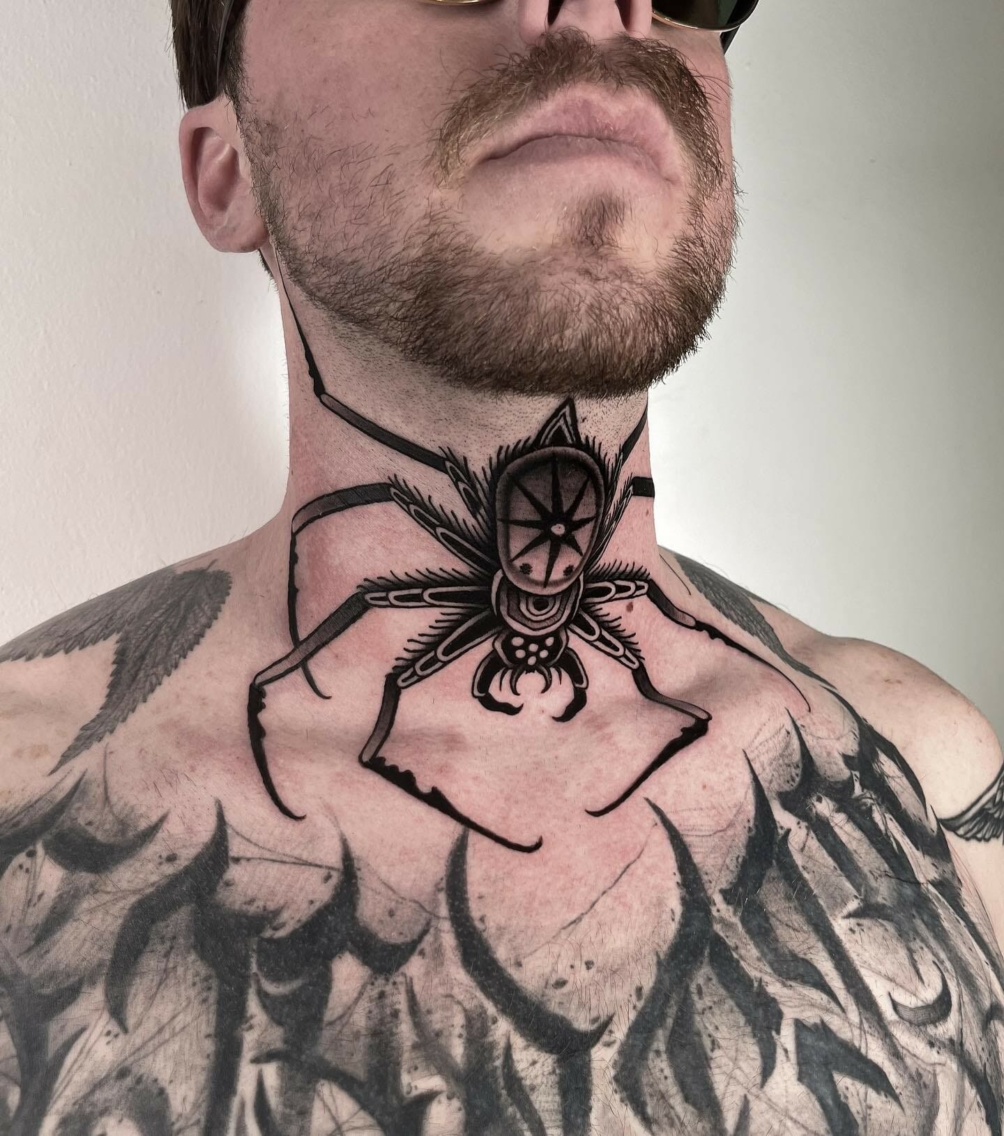 Spider Neck Tattoo Design