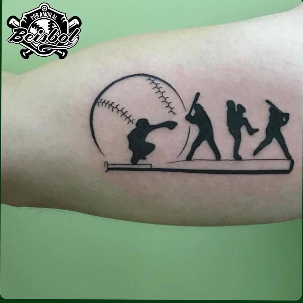 Outlined Baseball Tattoo