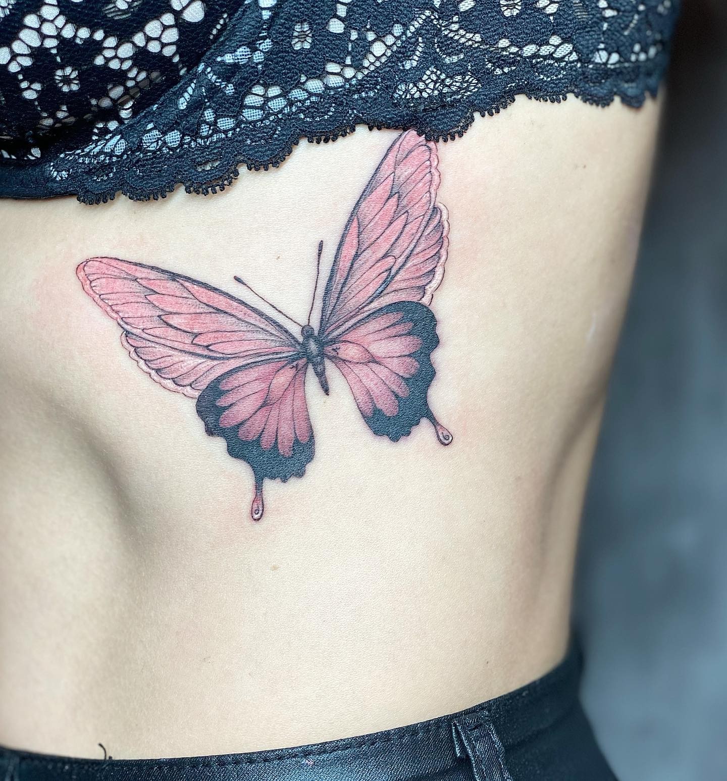 Lovely Ideas For Colorful Butterfly Tattoos To Place On Your Ribs