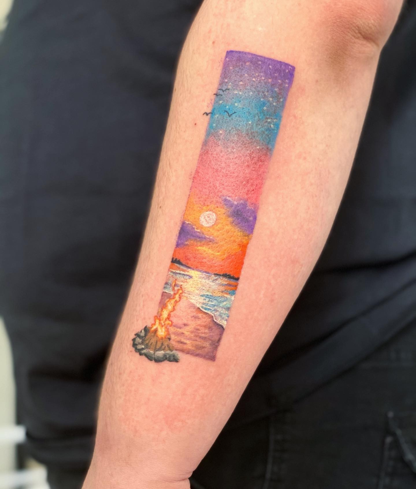 Landscape Rectangle Tattoo Design