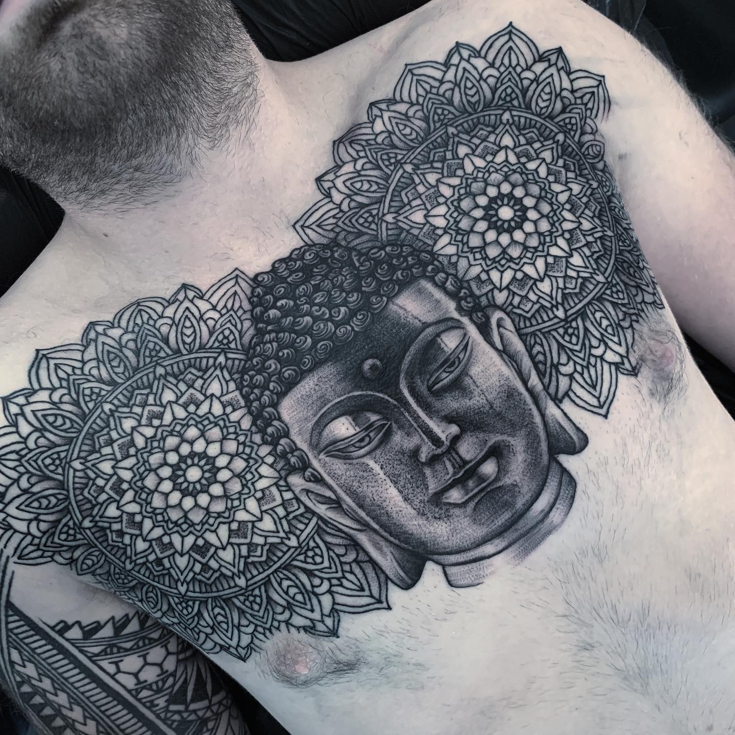 Buddha Chest Tattoo