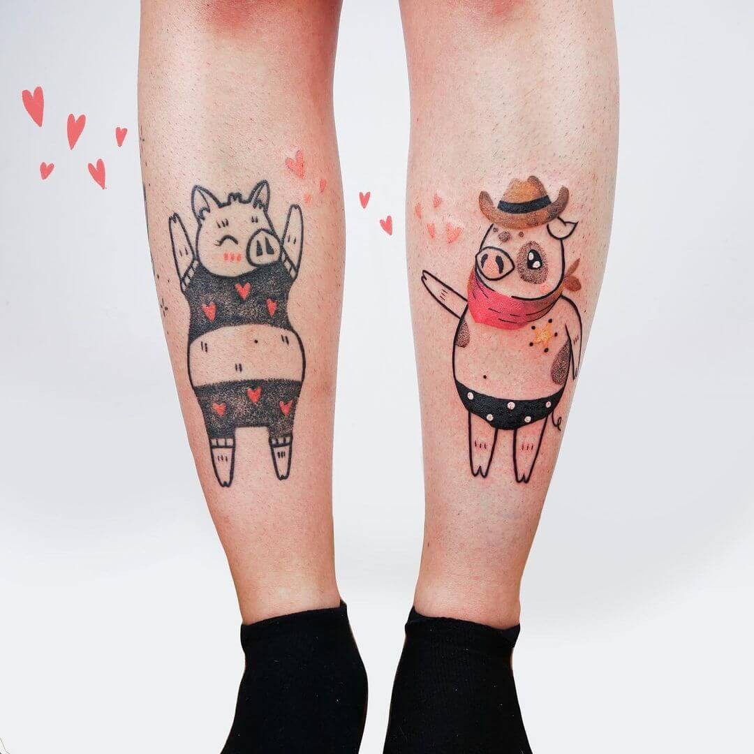 Two Pig Tattoos