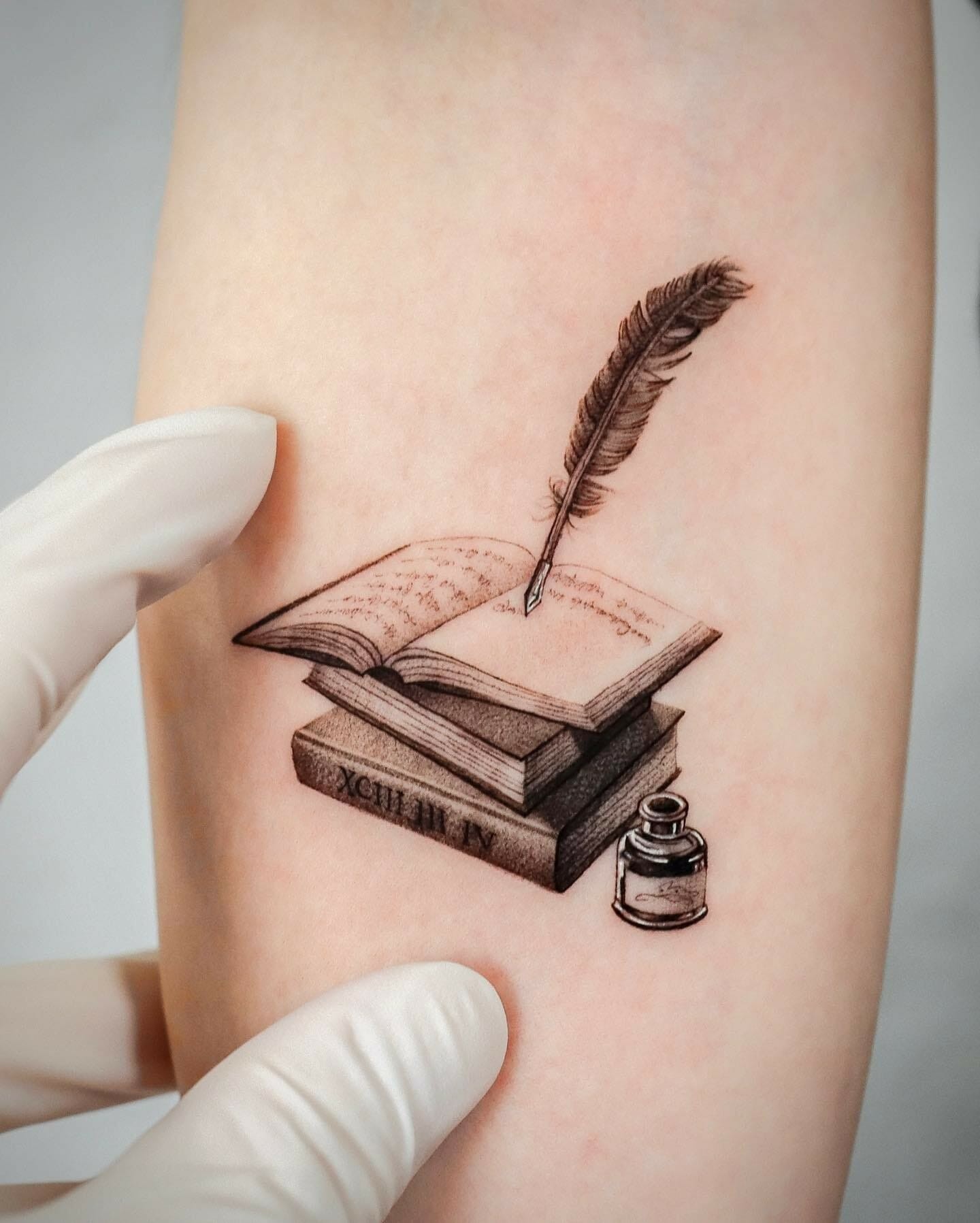 Small Stack of Books Tattoo Ideas