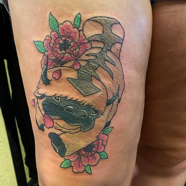 Appa Tattoo With Flowers