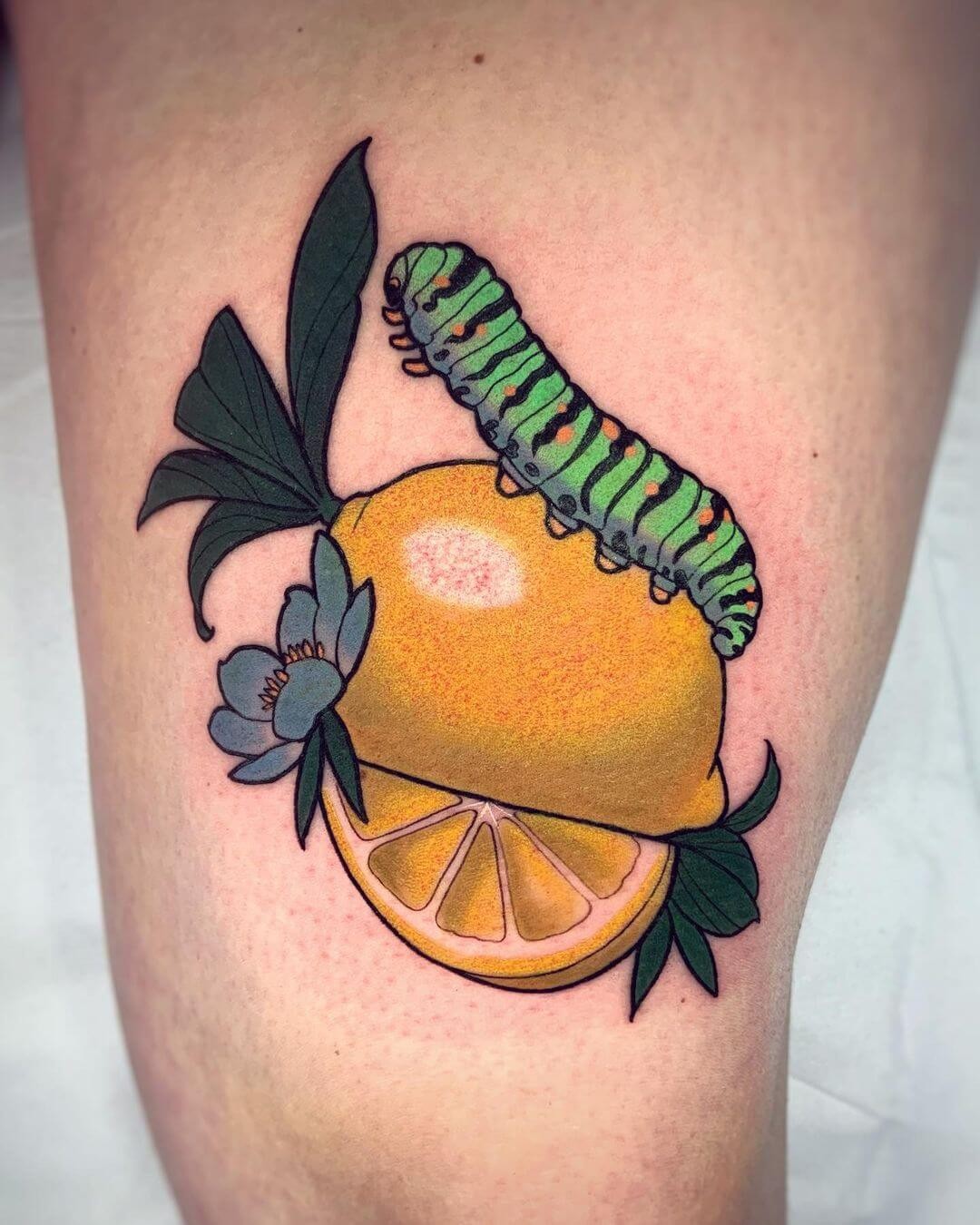 Fruity Caterpillar Tattoo