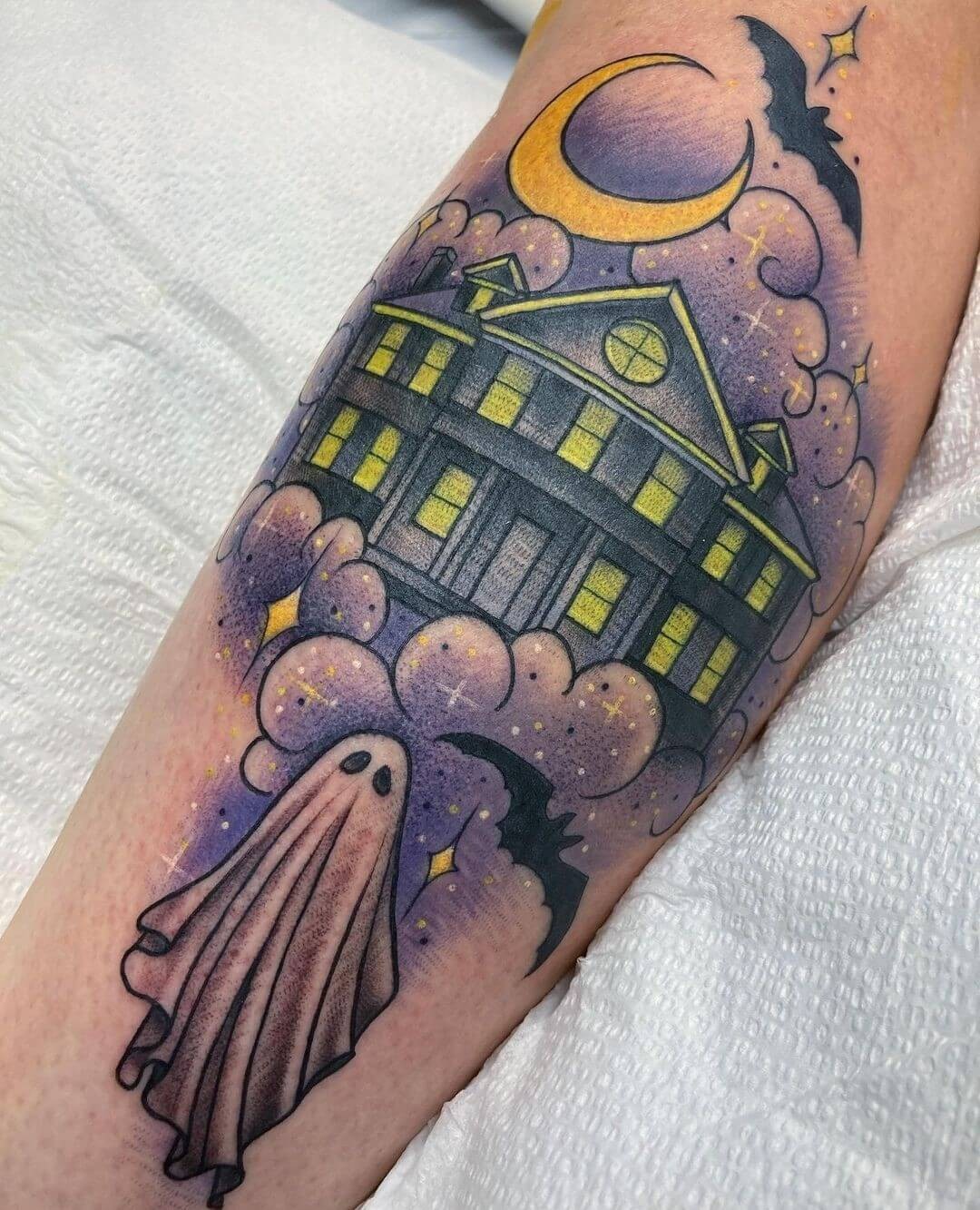 Halloween-Themed Bat Tattoo