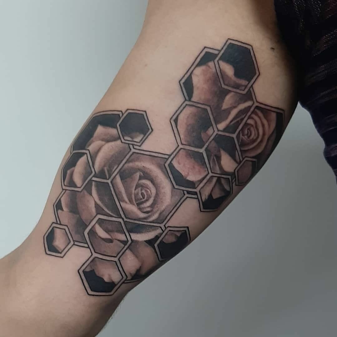 Black and Grey Rose Tattoo