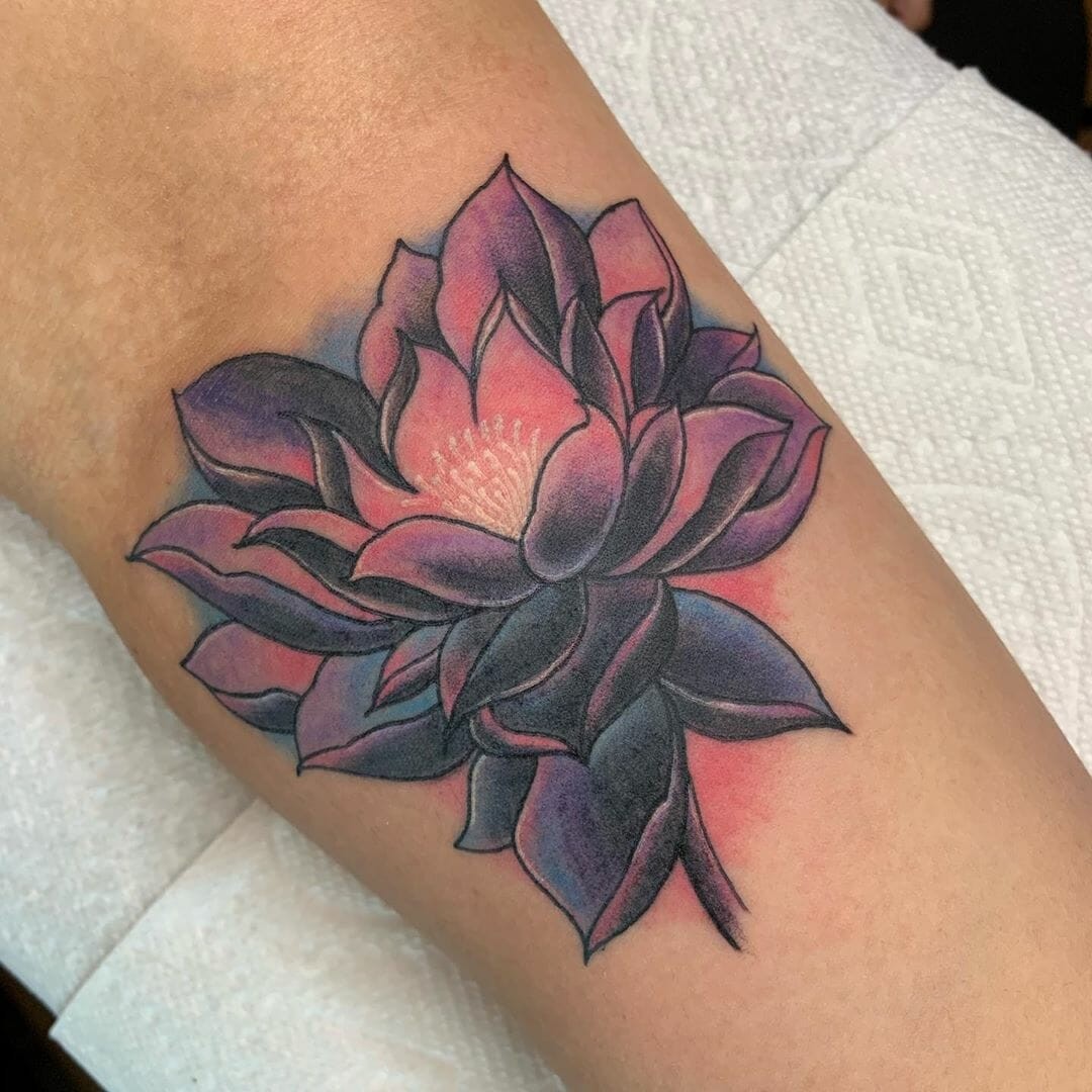 Black Lotus Tattoos Unique Design On Arm