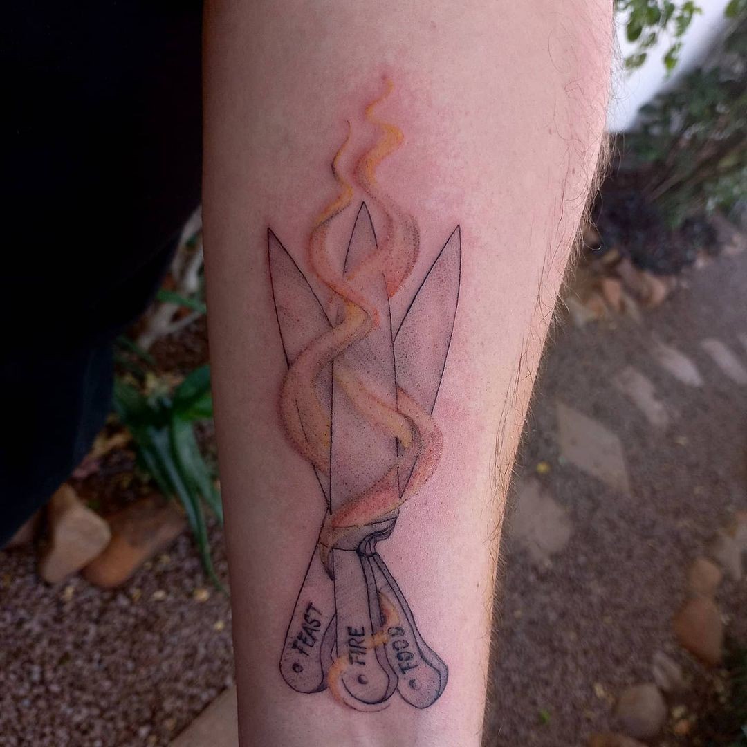 Burning Knives Tattoo