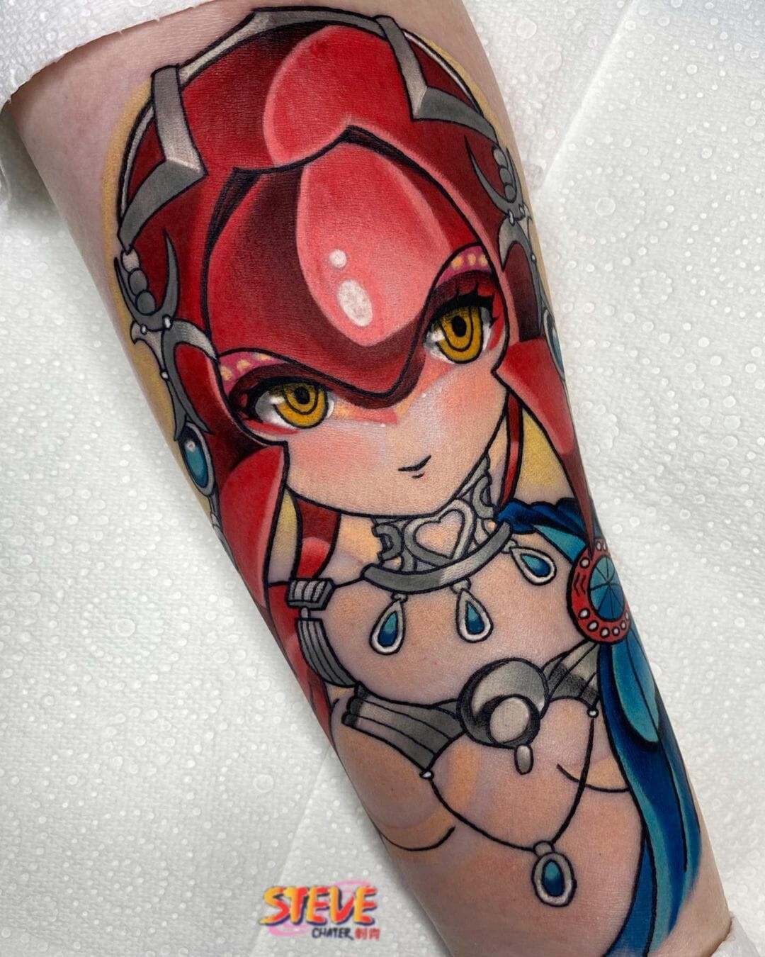 Realistic Mipha Tattoo Sleeve