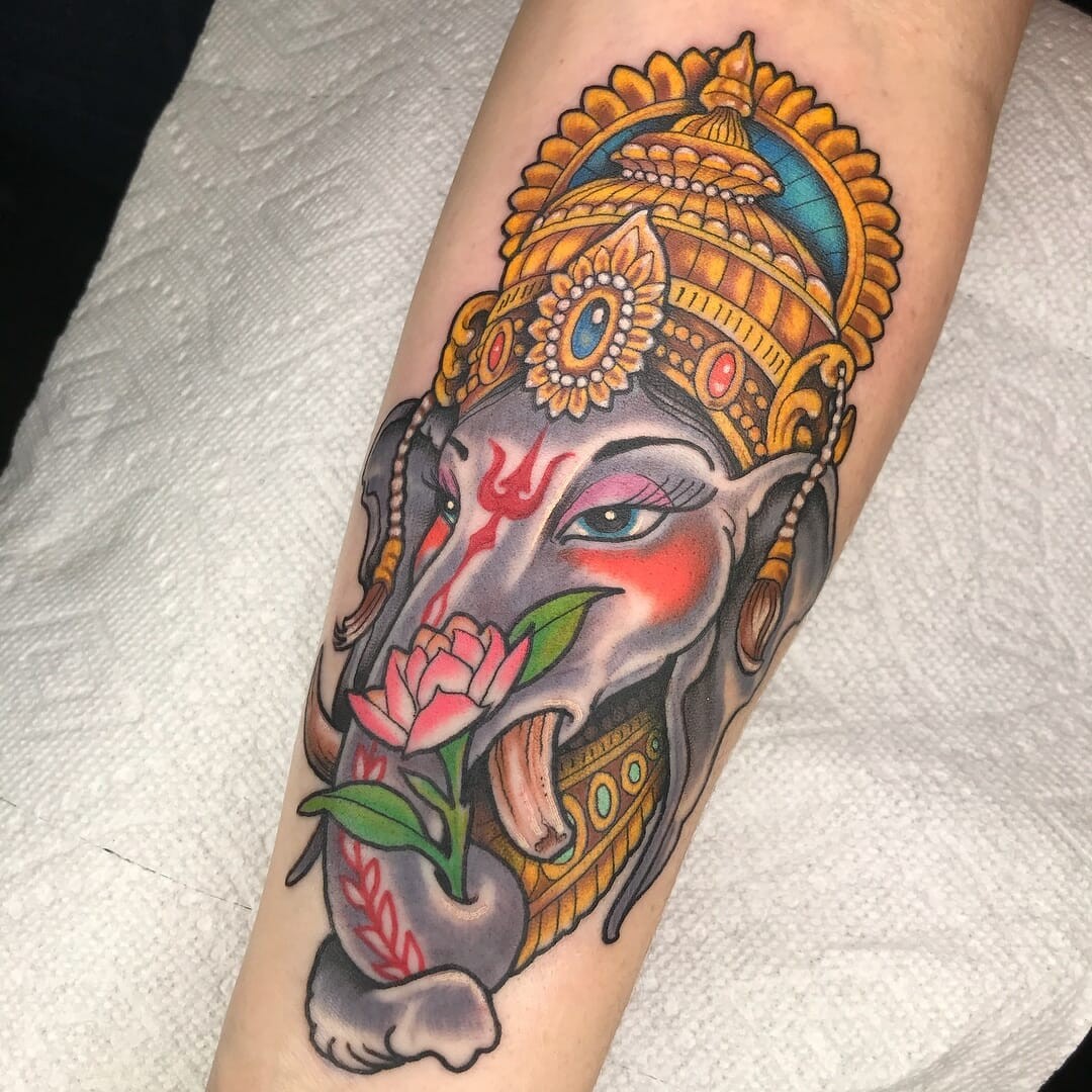 Bright Ganesha Tattoo Ideas