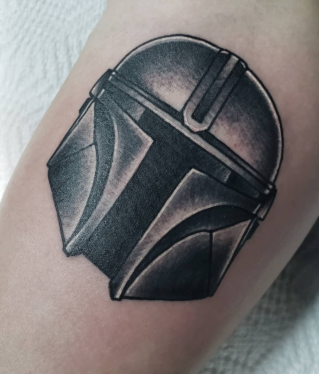 Simple Mandalorian Helmet Tattoo