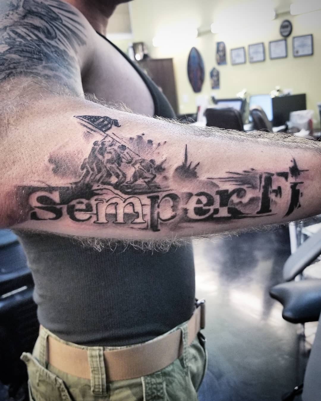 Semper Fi Patriotic Tattoo