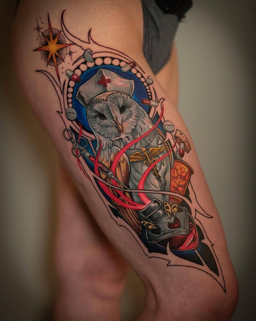 Owl Nurse Tattoo