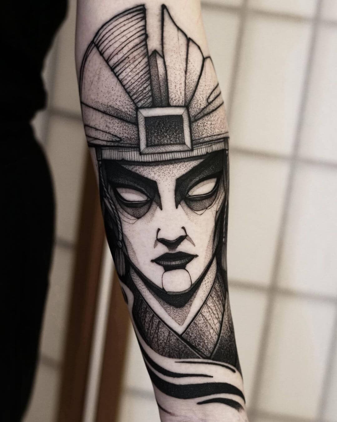 The Kyoshi Warrior Sketch Tattoo