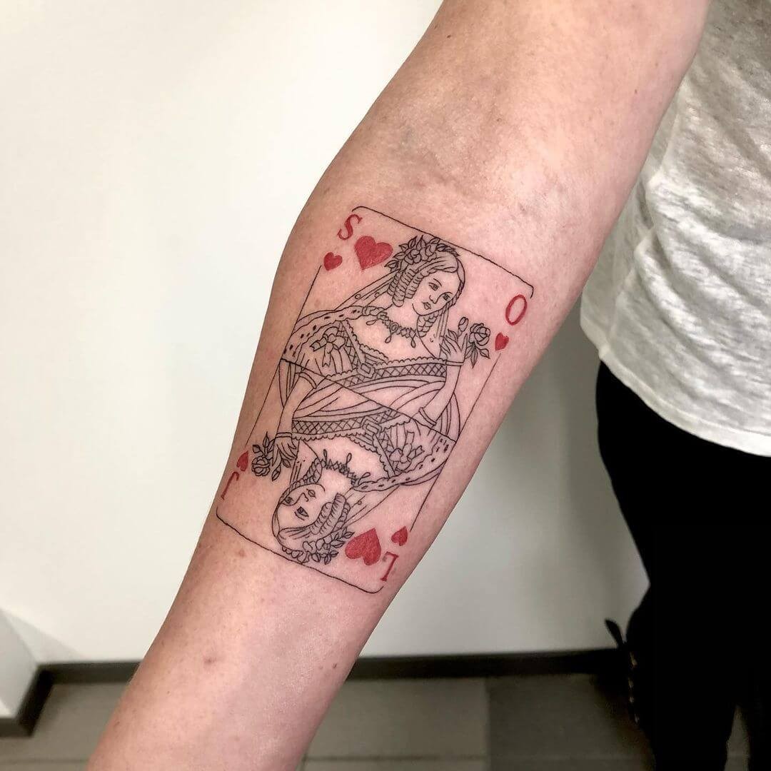 Forearm Queen Heart Tattoo