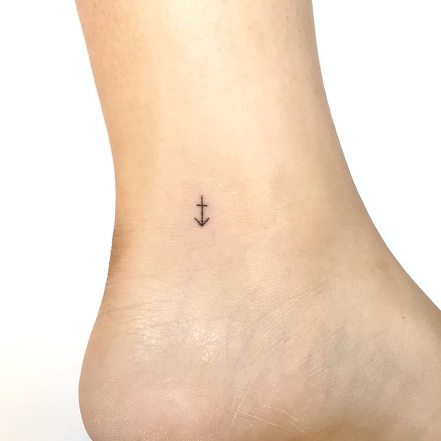 Sagittarius Symbol Ankle Tattoo