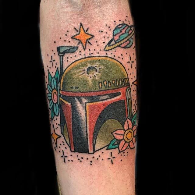 Forearm Boba Fett Symbol Tattoo