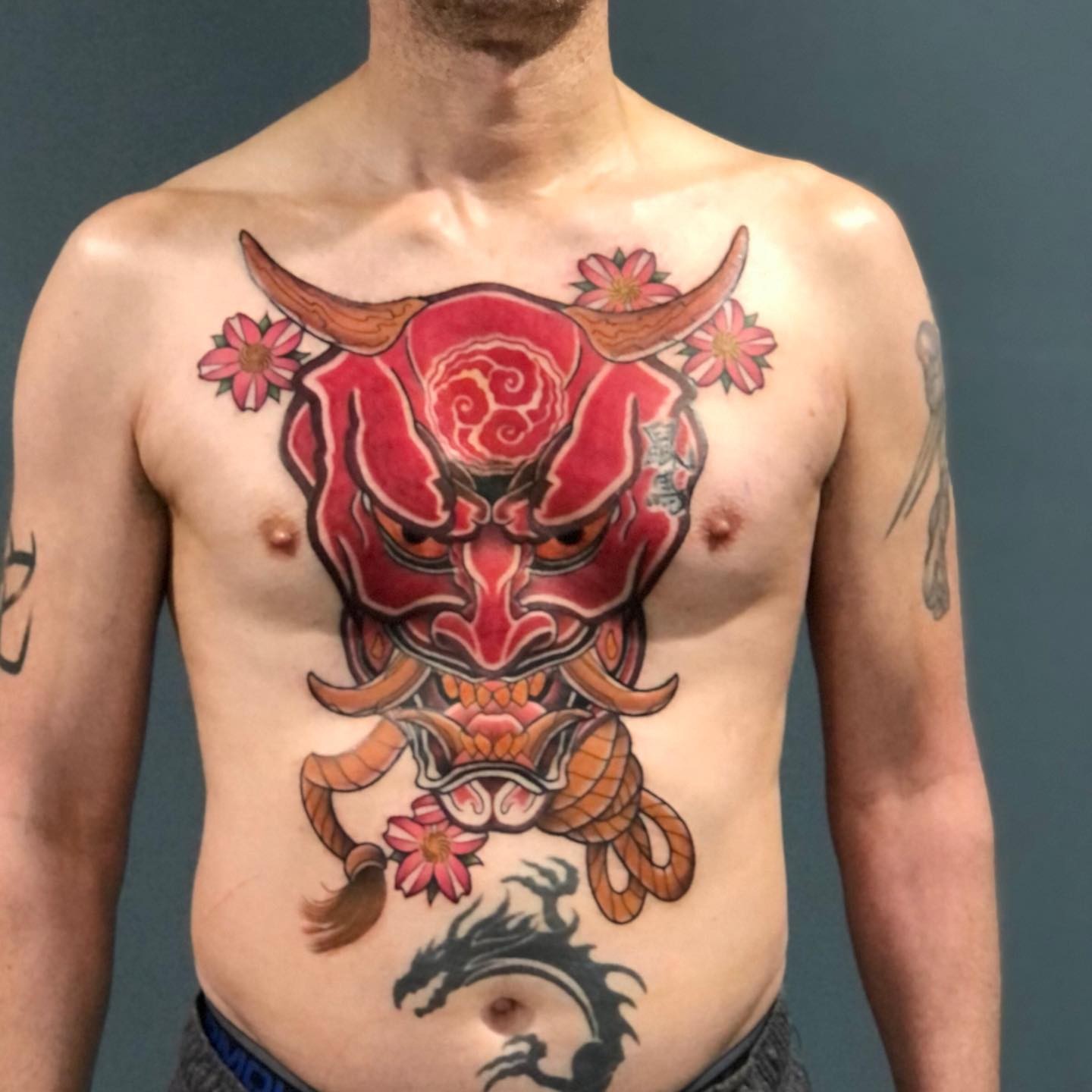 Oni Chest Tattoo