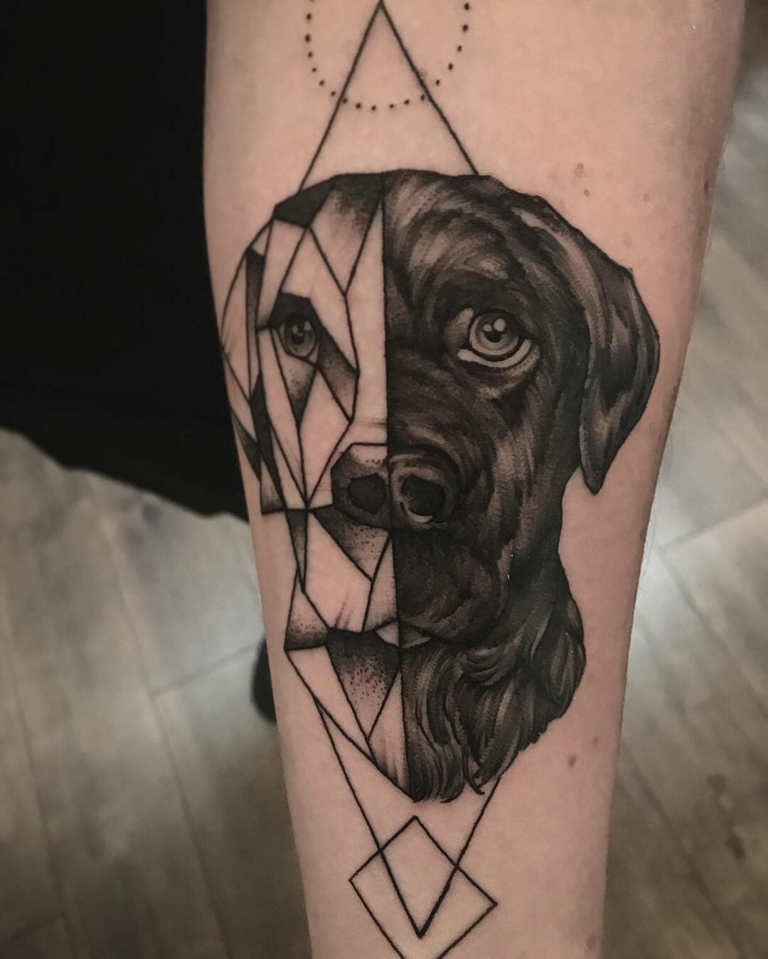 Geometric Labrador Tattoo