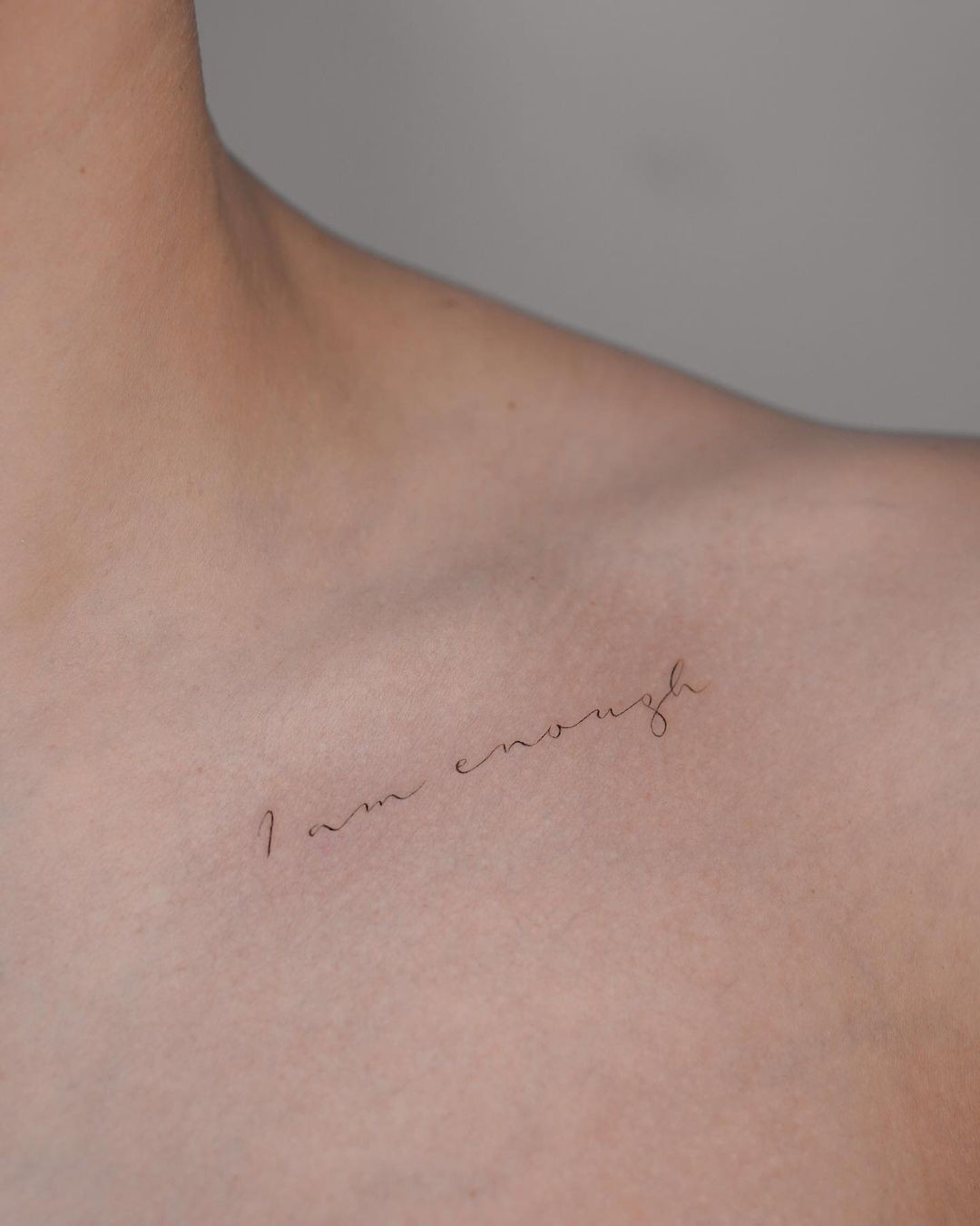 Clavicle Tattoo With A Quote