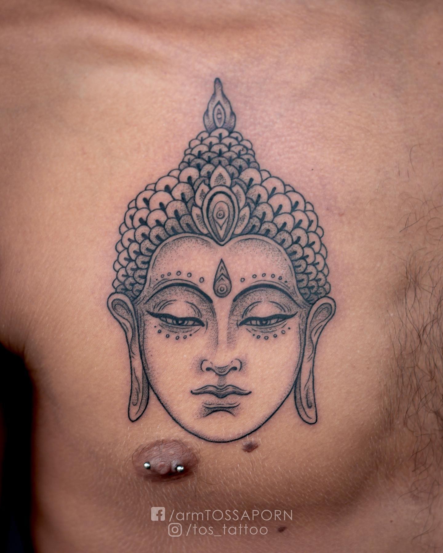 Buddha Chest Tattoo