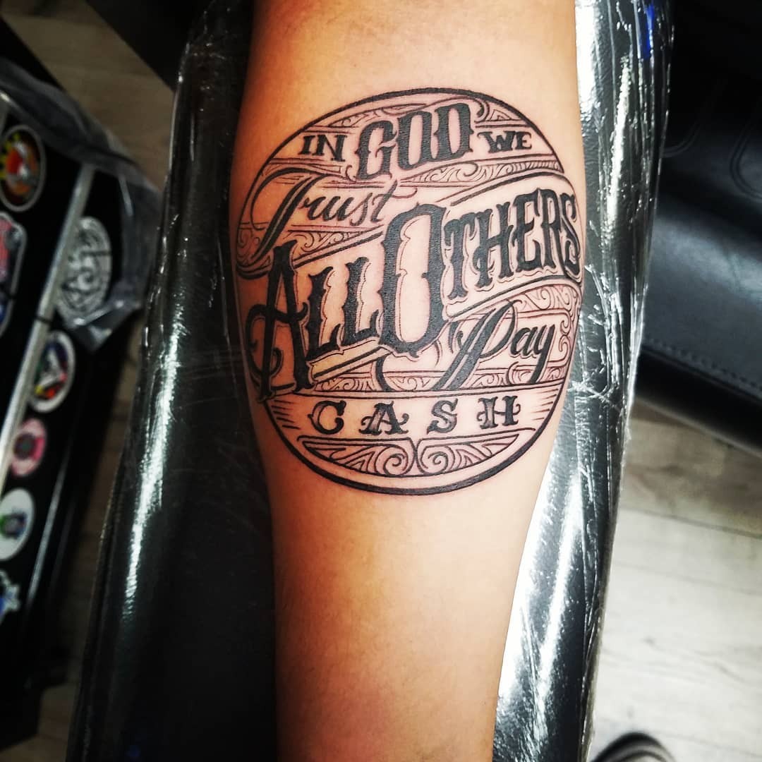 Small In God We Trust Tattoo