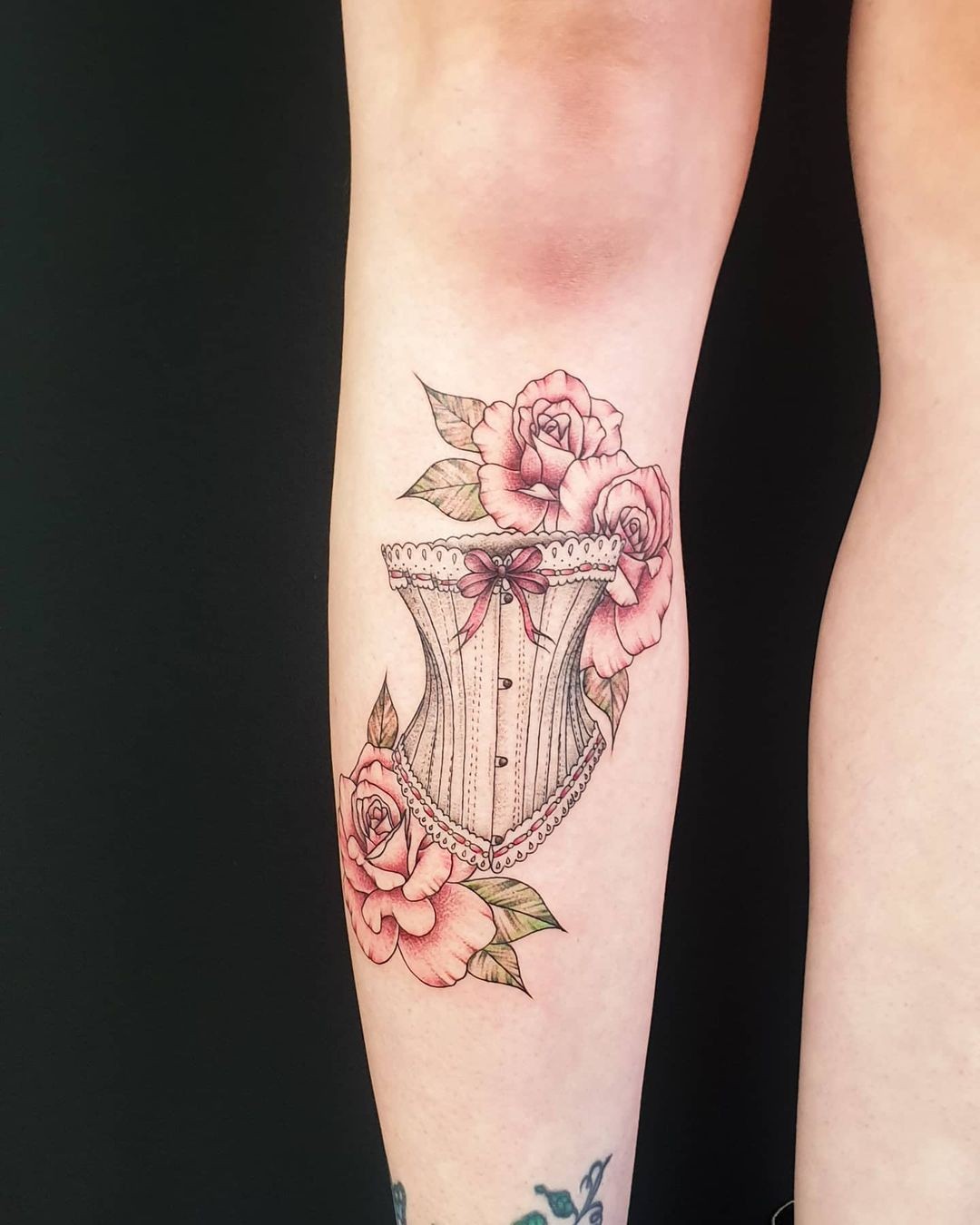 Ideas For A Colourful Corset Dress Tattoo