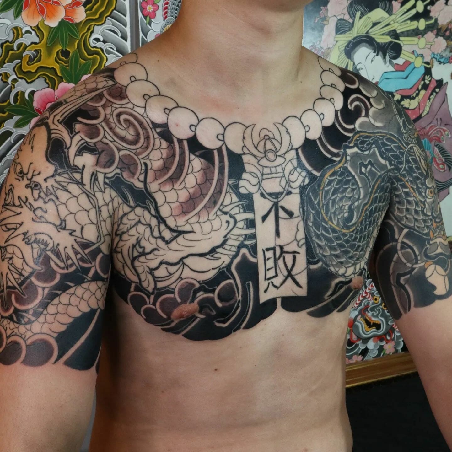 Half Sleeve Japanese Style Bodysuit Tattoo