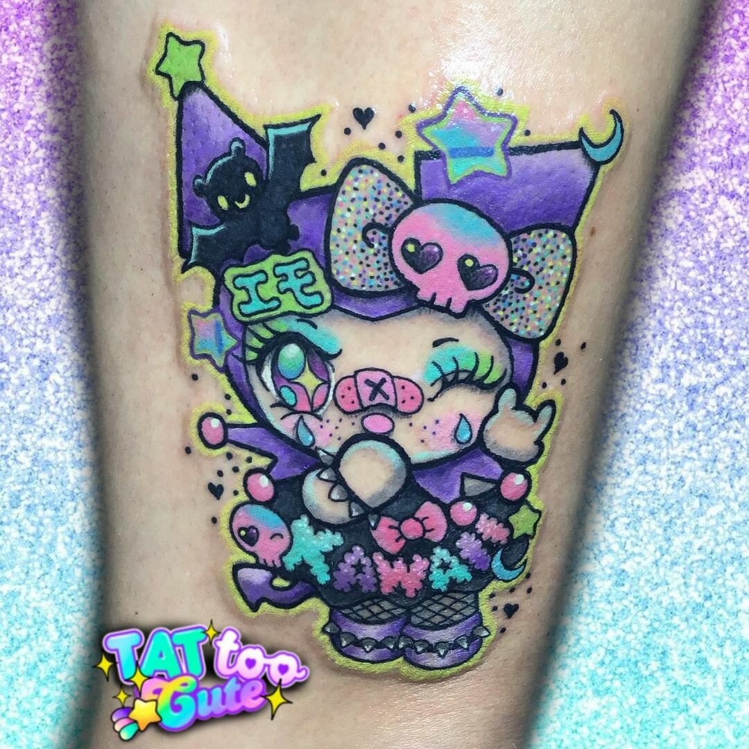 Sanrio Goth Kuromi Hello Kitty Tattoo