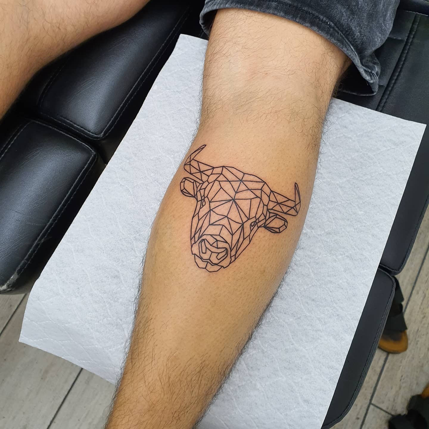 Geometric Bull Taurus Tattoos