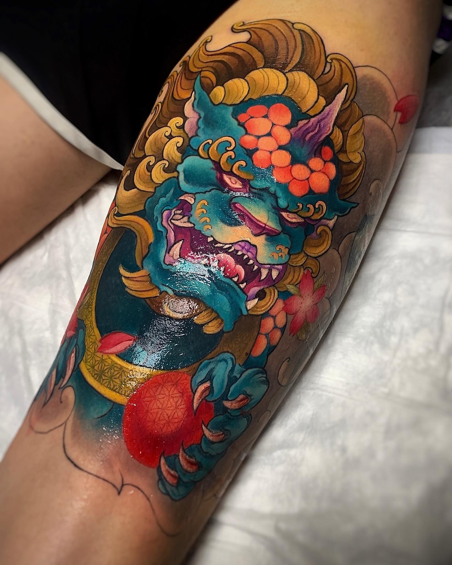 Elaborate Foo Dog Tattoos