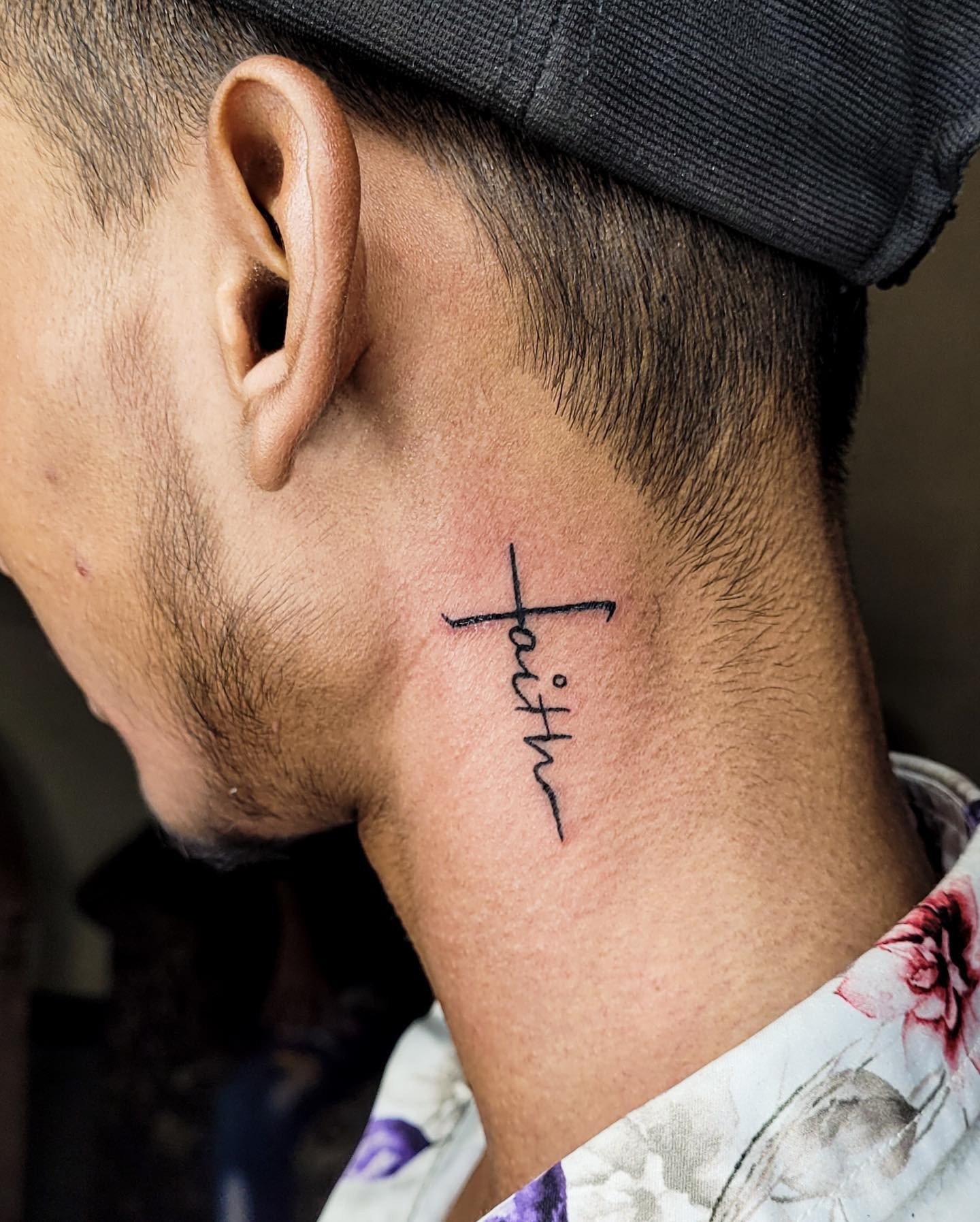 Neck Tattoo Cross Tattoo Idea