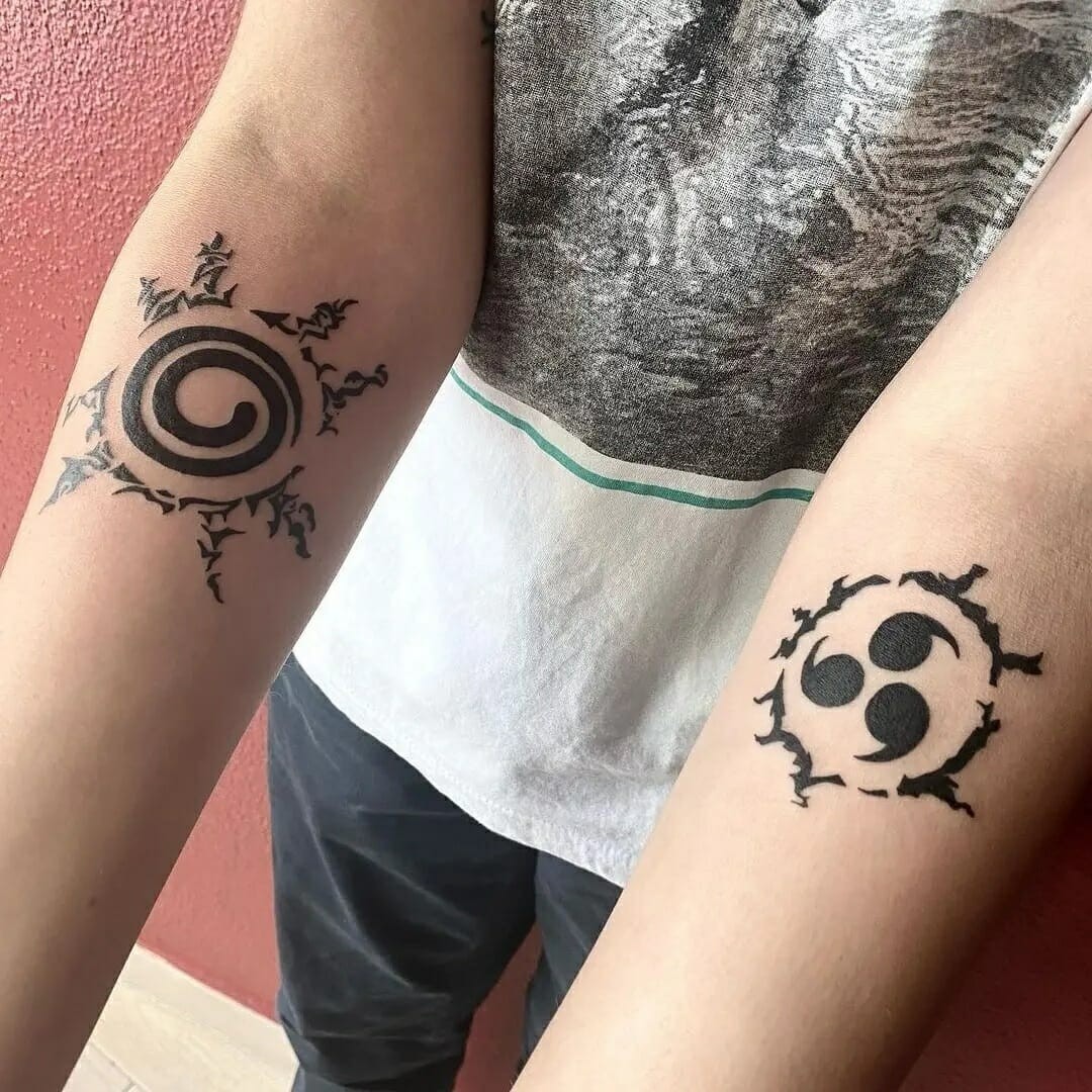 This Two-Seal Couple Tattoo Is A Must To Any Naruto Fan