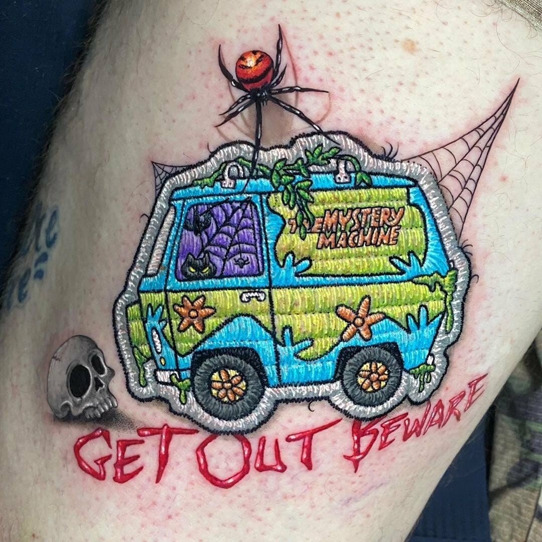 The Mystery Machine Patch Tattoo