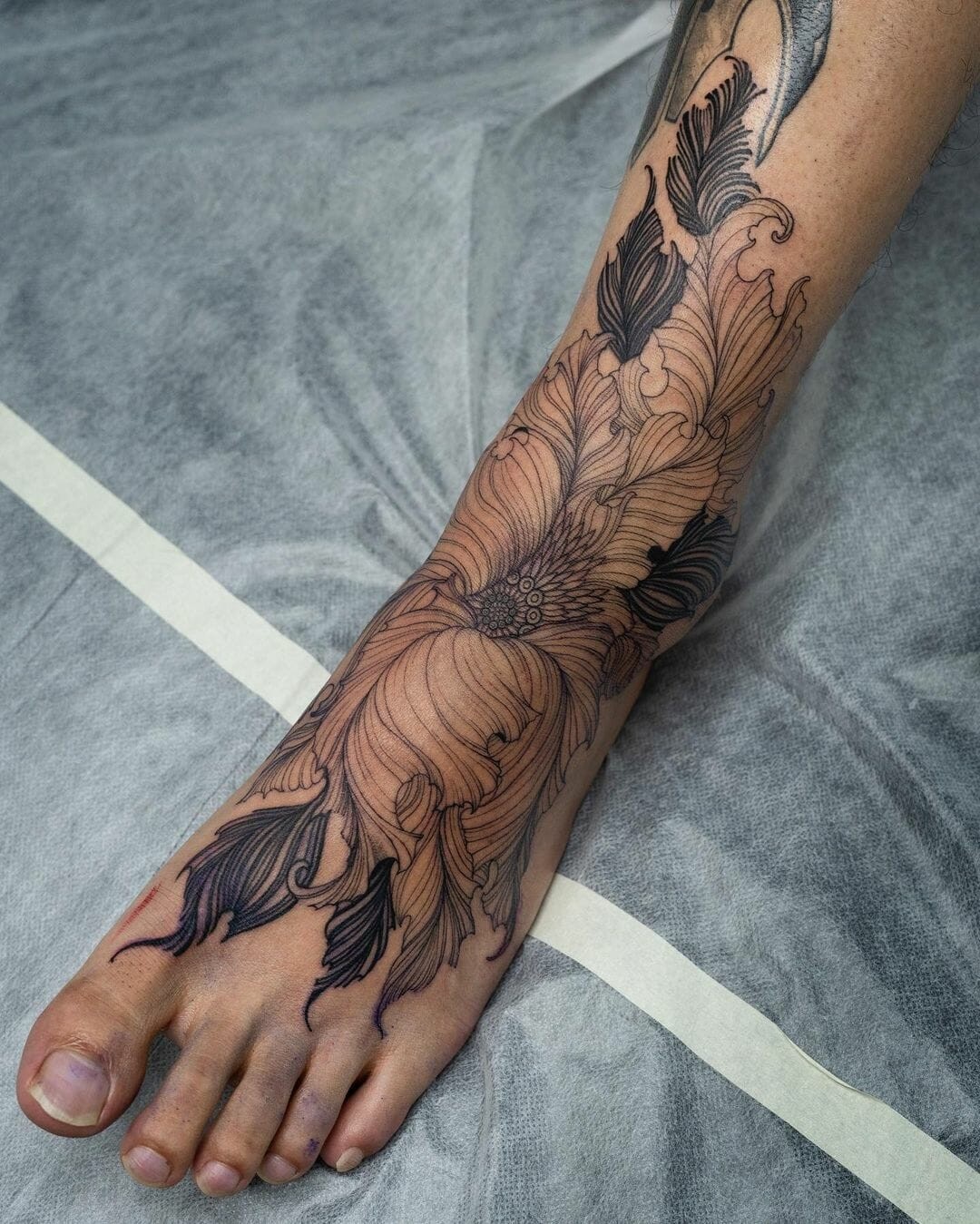 Floral Foot Tattoo