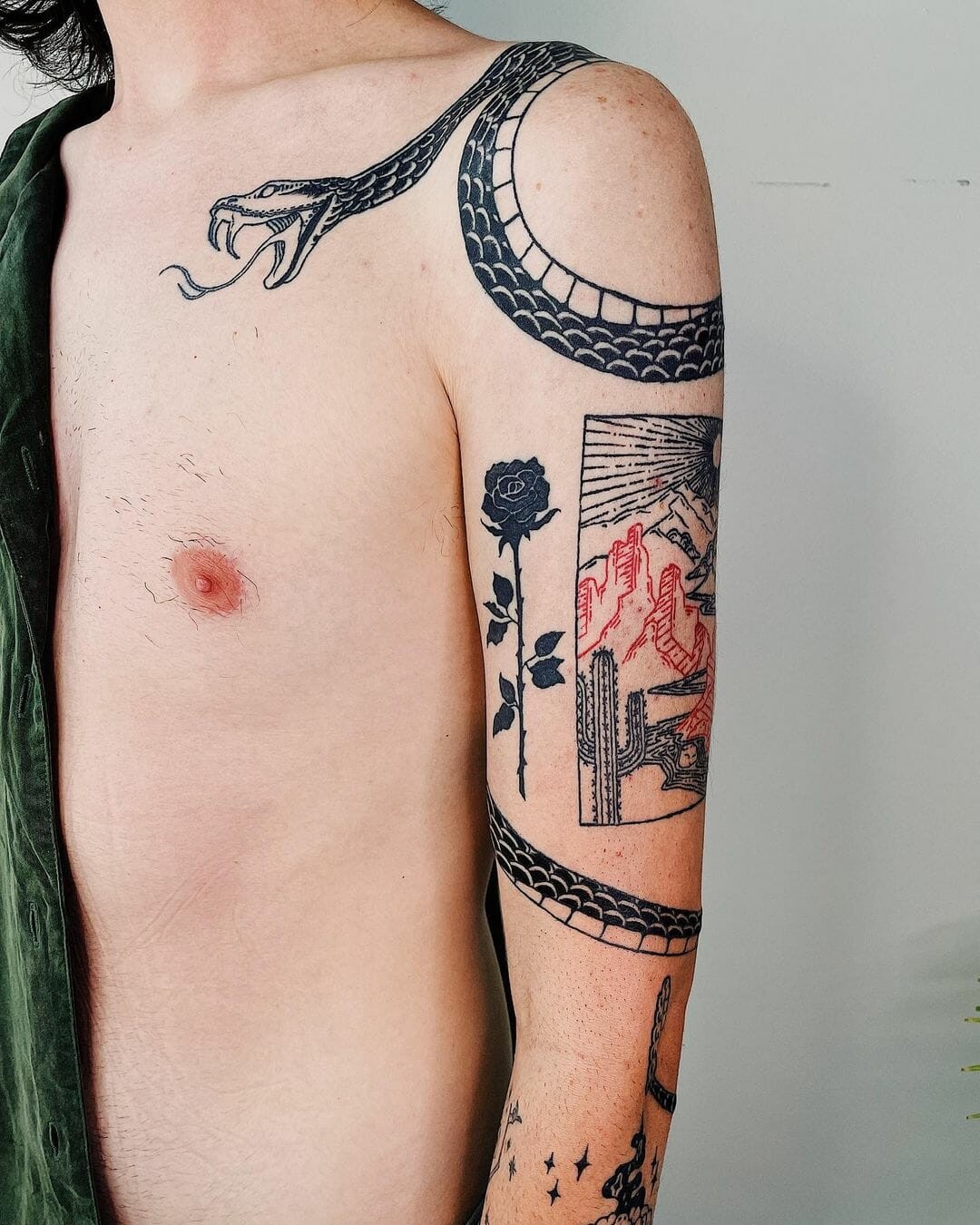 Minimalistic Rattlesnake Tattoo Designs