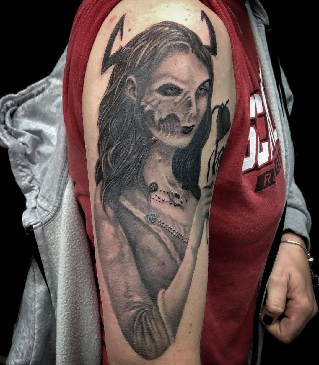 Black Ink Hel Tattoo