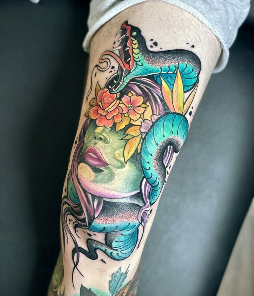 Colorful Snake Tattoo