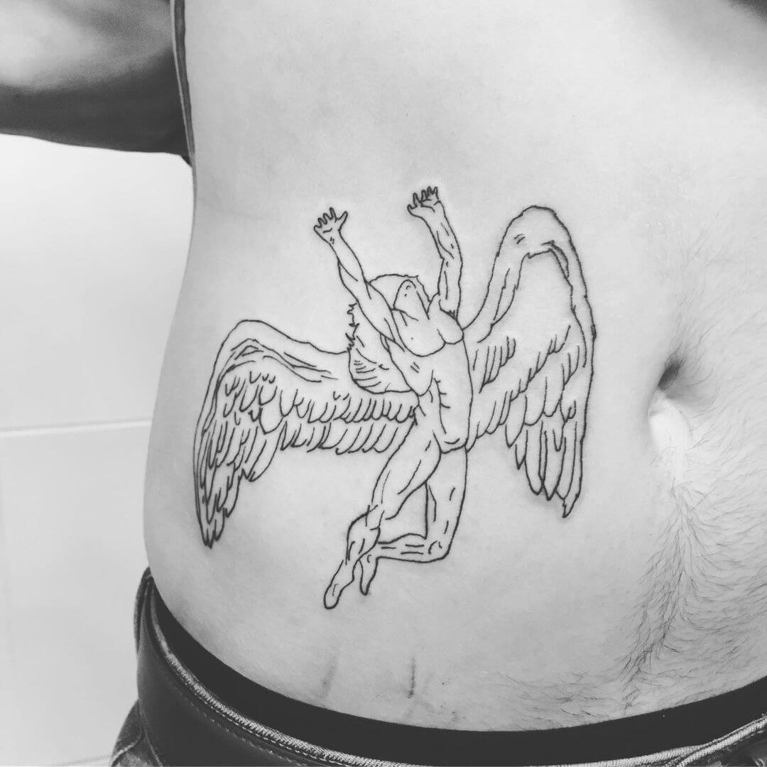 Stomach Led Zeppelin Zoso Tattoo