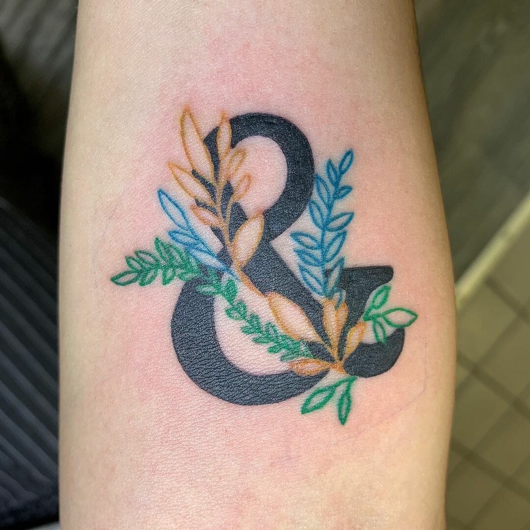 Attractive Multicoloured Ampersand Tattoos