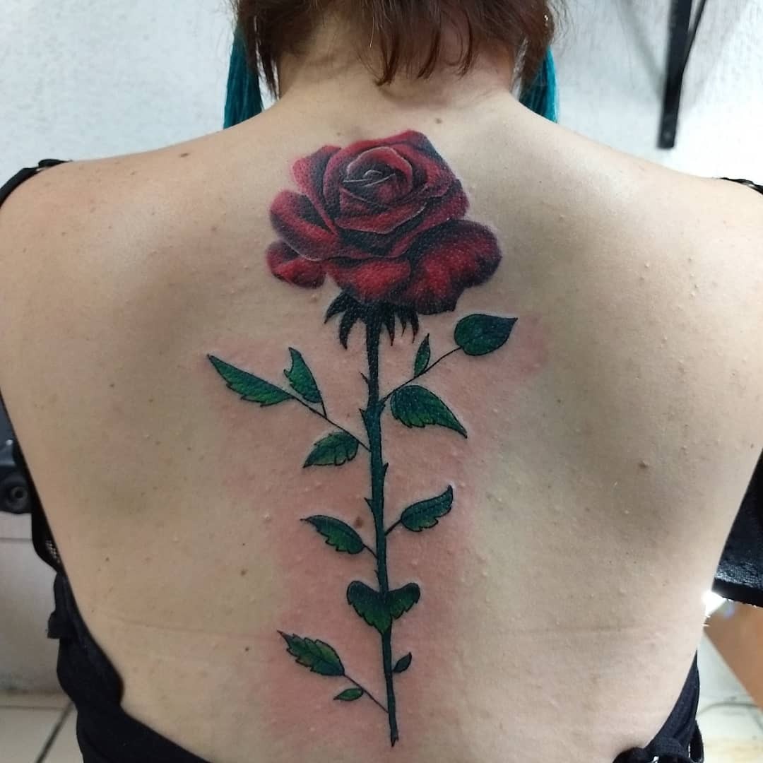 Realistic Rose Tattoo