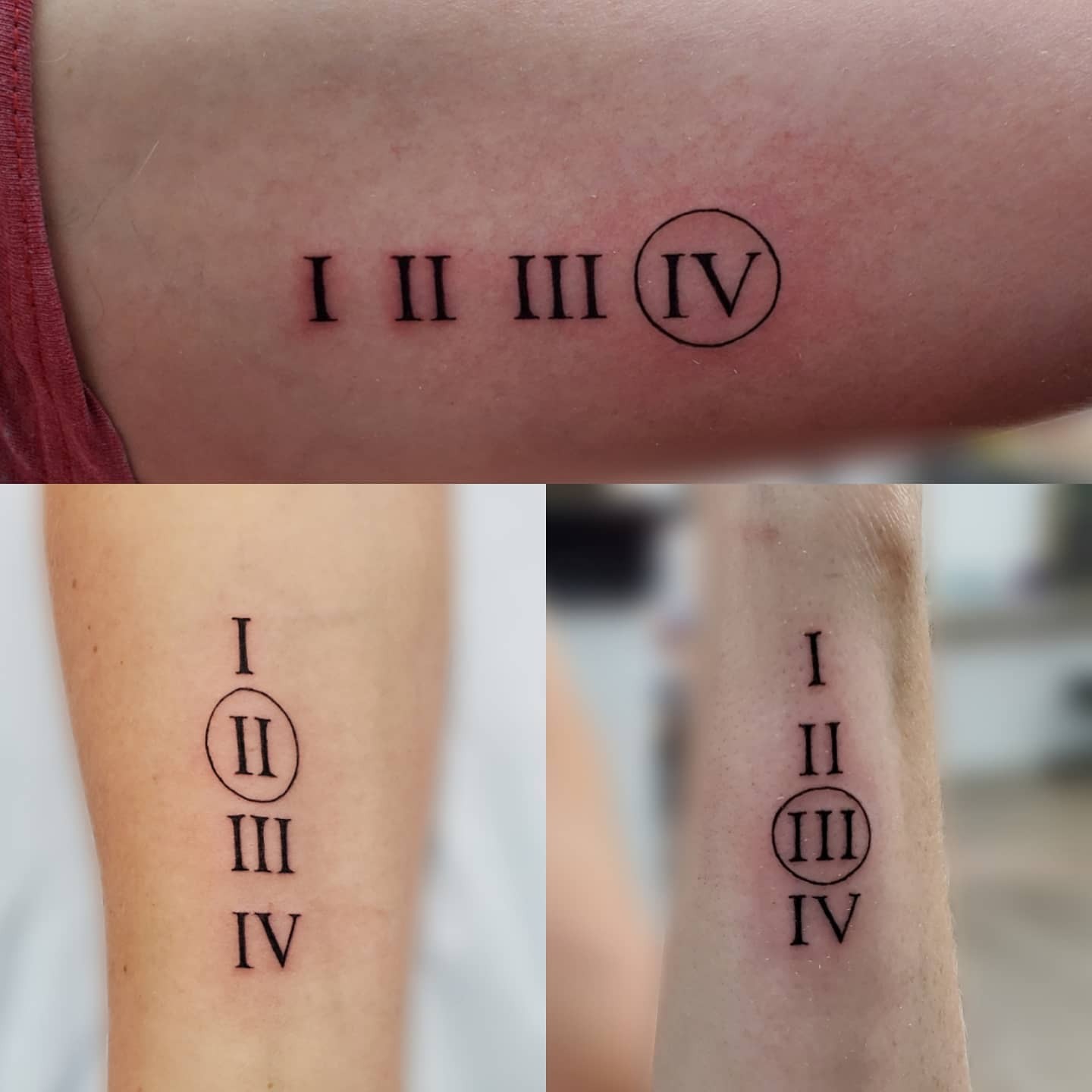 Siblings’ Roman Numeral Tattoos