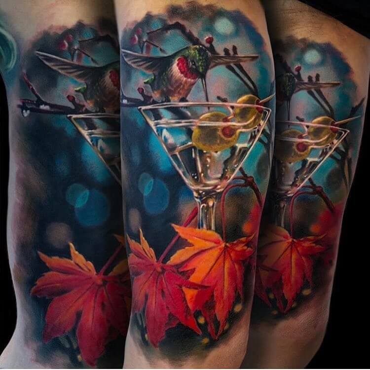 Dreamy Martini Glass Tattoo