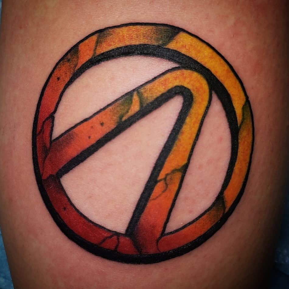 Gaming Tattoos Simple Borderlands Golden Vault Logo Symbol Tattoo