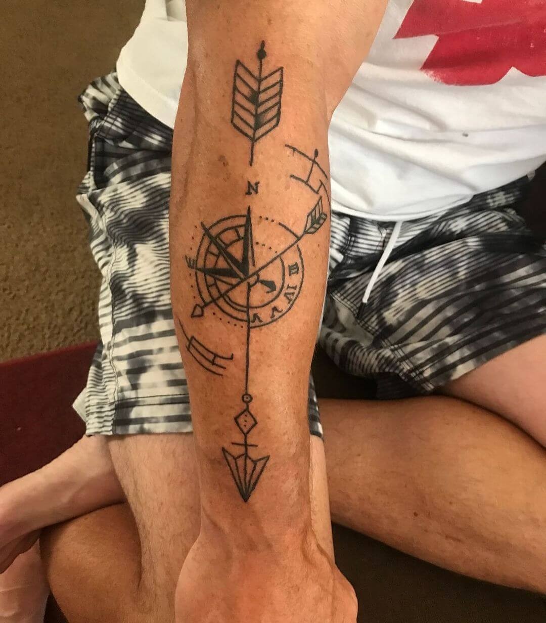 Compass Arrow Tattoo