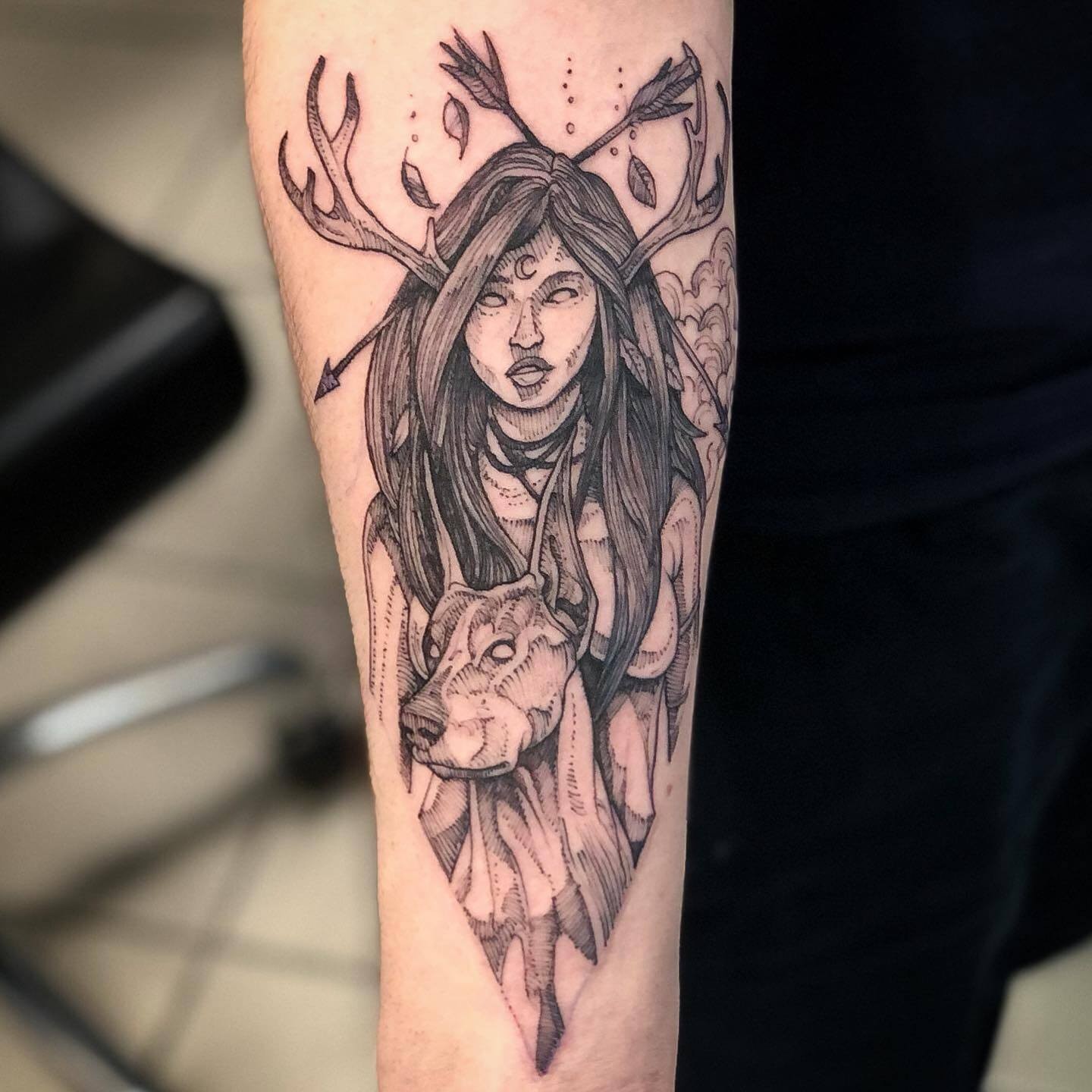 Artemis Greek Goddess Tattoo